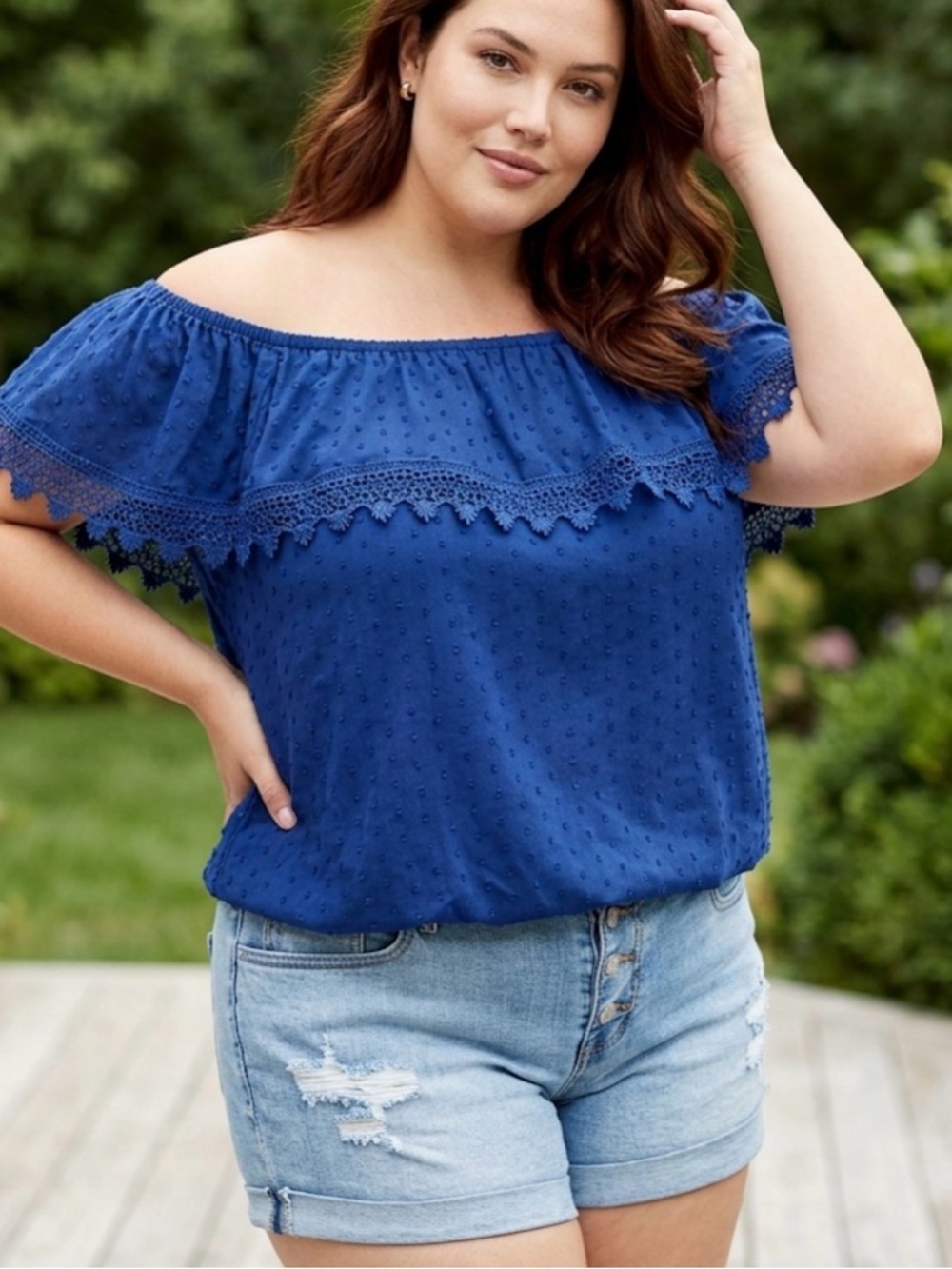 Cobalt Blue City Chic Off Shoulder Top
Bubble Hem 14 Plus Feminine Boho NEW